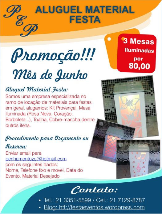 Mesa Iluminada - Aluguel Material Festa Promoção Mesa Iluminada