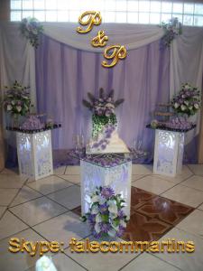 Trio de Mesa Iluminada Rosa Nova