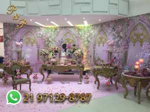 Festa Realeza Rosa e Dourado Luxo