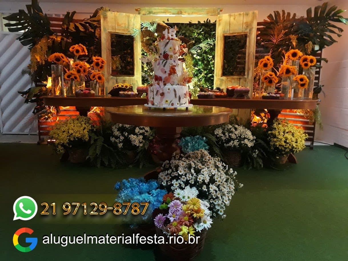 Aluguel Mesa Rustico Oval