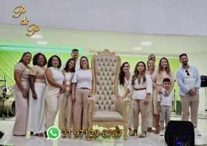 Aluguel de trono dourado para eventos no Rio de Janeiro - P&P Aluguel Material Festa